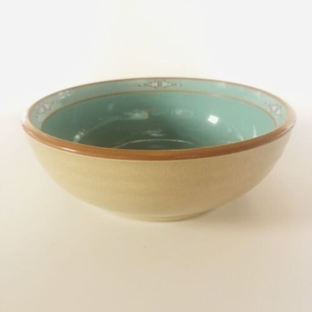 Noritake Boulder Ridge Cereal Bowl Stoneware Turquoise Aztec Retired